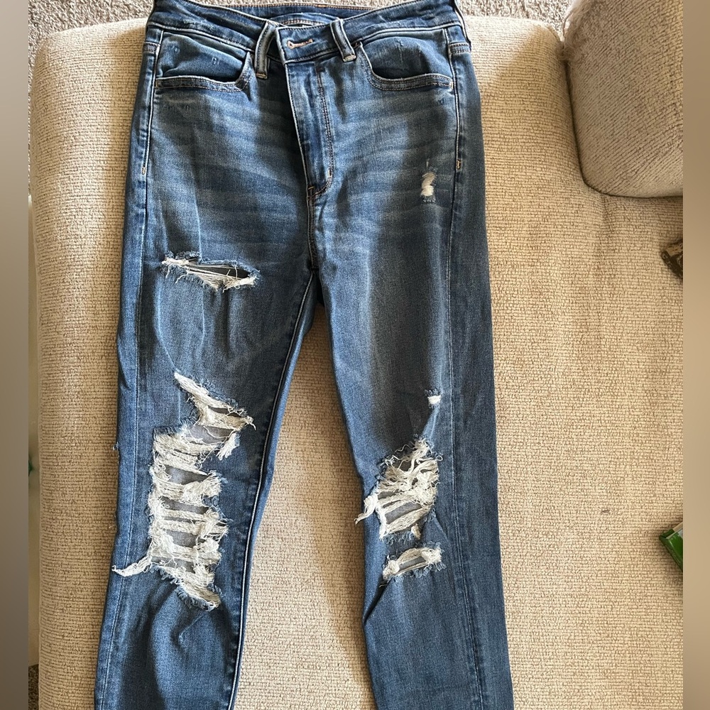 Distressed Blue Jeans for Women